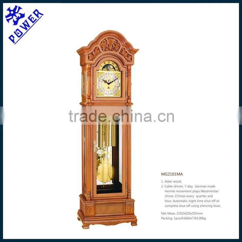 Grandfather clock elegance/sobriety/memorial clock with roman numeral High quality MG2101HR