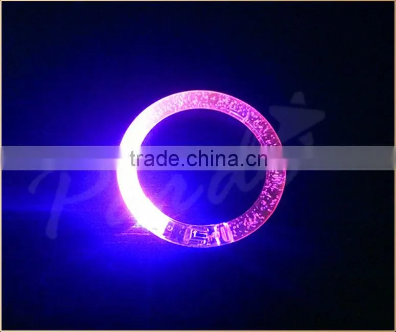 Switch control acrylic bangle with led light morphing colors
