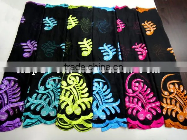 high quality african muslim scarf /embroidered silk scarf/shawl scarf