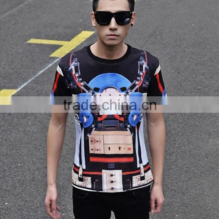 Wholesale custom printed 3dt-shirt or dry fit plain t-shirts and all over sublimation printing t-shirt made in China