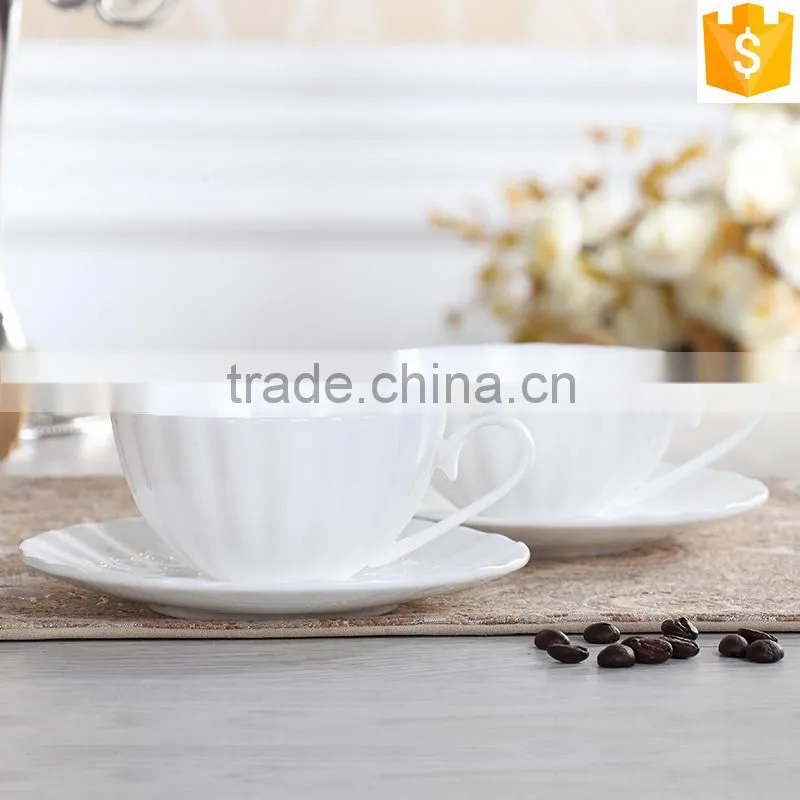 200ml bone china ceramic tea cup unique shape coffee cup and saucer