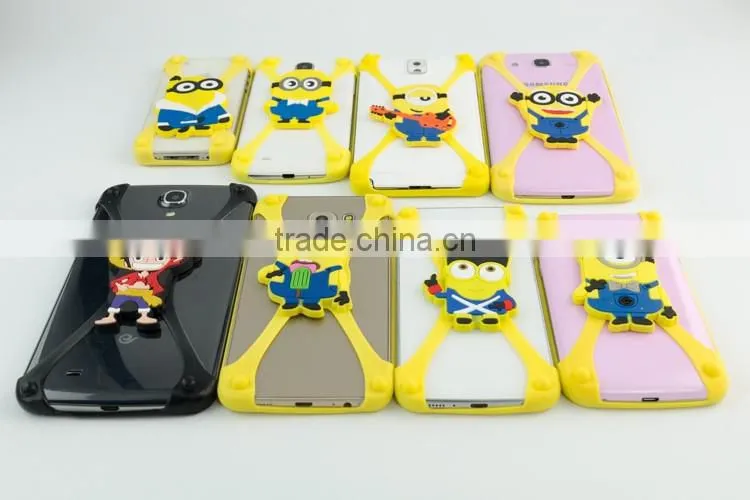 yellow cartoon characters bumper phone case,universal hot selling silicone mobile phone case 3d silicone phone case