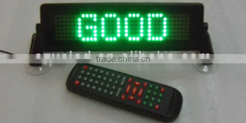 5V/12V+Black plastic frame+ Remote control&PC sofoware communication+ Semi-outdoor+Front&Rear window+W Co.+LED car display board