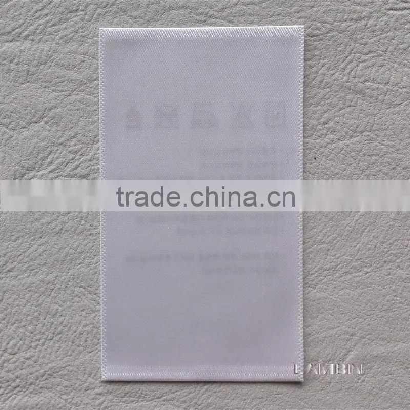 washing care label for Korean casual garments