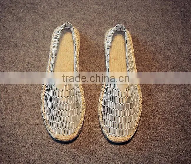 Men Canvas mesh Slip-On Espadrille Casual Shoes With Jute Sole