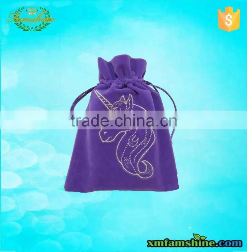 customized velvet jewelry bag /velvet pouch bag/velvet drawstring bag