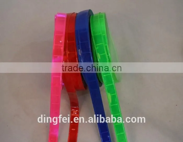Fluorescent color fire resistant 1inch PVC reflective strap for safety garment