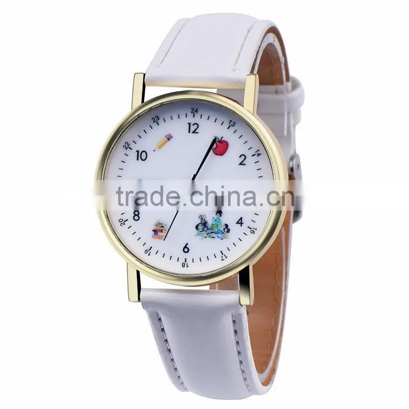 WJ-5396 personality student stylish charming fancy quartz best selling leather girls watch