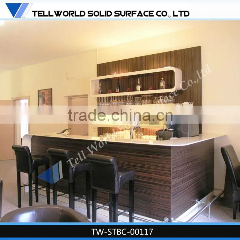 2014 hot sale modern popular beauty high-end luxury acrylic solid surface home bar counter furniture designs