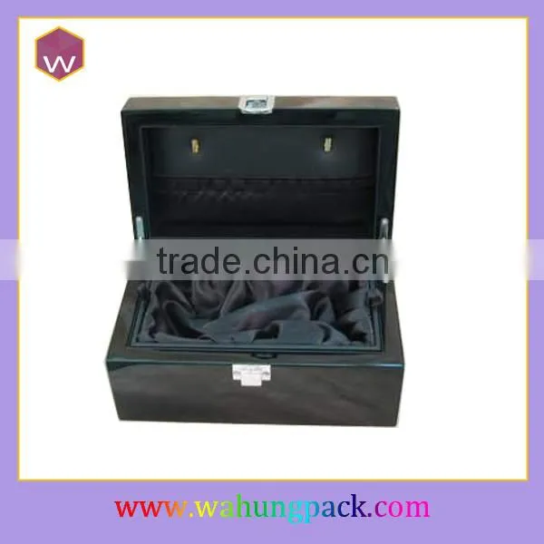 Luxurious Direct Sale Black Wooden Packaging Wine Box Wholesale Price
