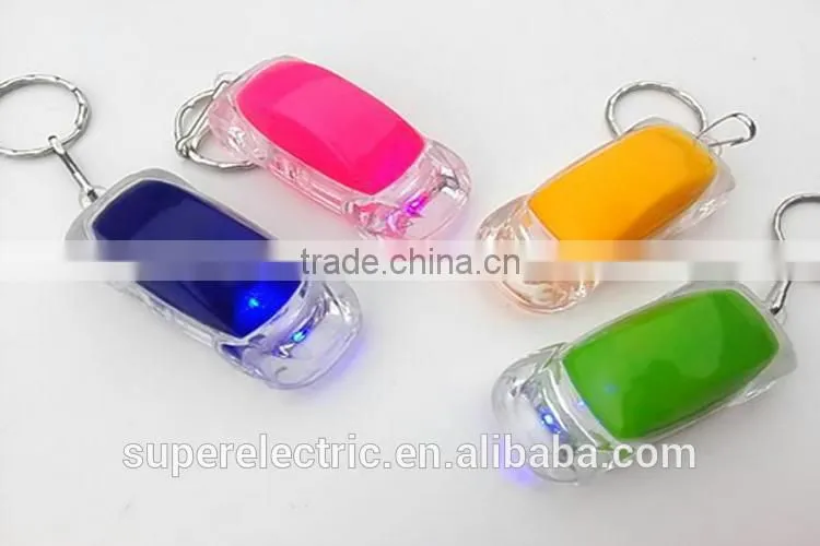 Made in china high quality hot custom made car shape led plastic key chain