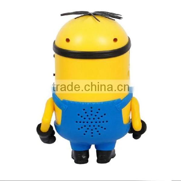 Funny little yellow man in hot sale mini speaker,FM speaker