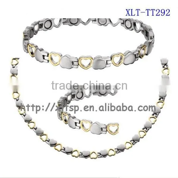 Custom length gold chain necklace designs with energy magnetic element