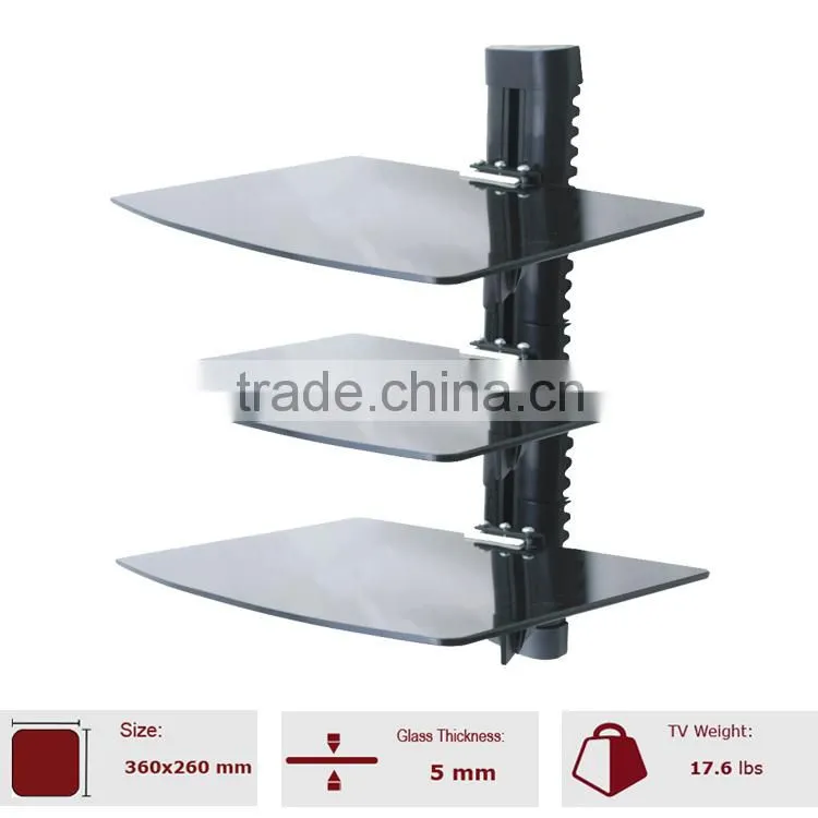 Glass Three Layer DVD Player Wall Mount