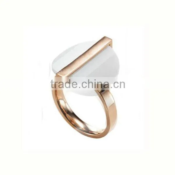 Fashion jewelry high quality stainless steel wedding different types stones rings single stone ring blue stone ring (LR9418)