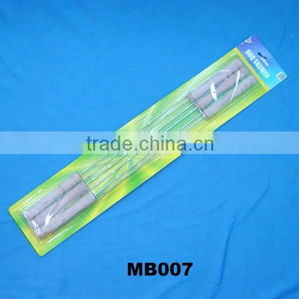 6 pcs wooden handle bbq skewers