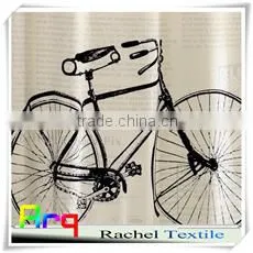 New design Korean/Japan modern style -Black and white linen cotton jacquard printed material for car cushion set, office cushion