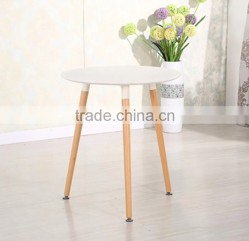 Modern white round MDF restaurant dining side table B008