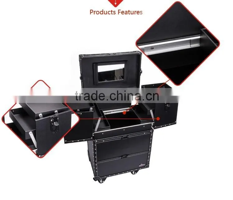 2016 Wholesale new style trolley accient makeup case,beauty case,makeup case