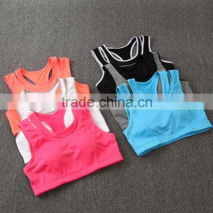 Women sport bra ,fitness running quick dry bra, female yoga fake two sport bra WA20