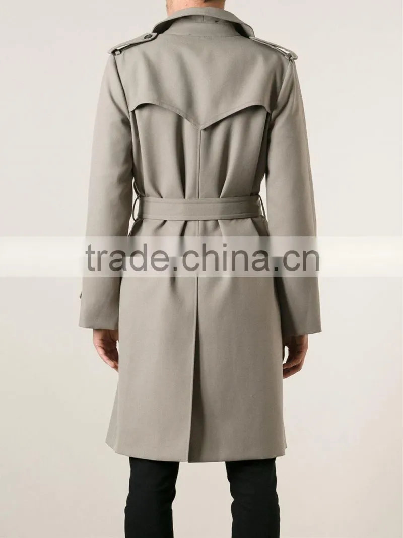 2014 new style khaki trench coat men