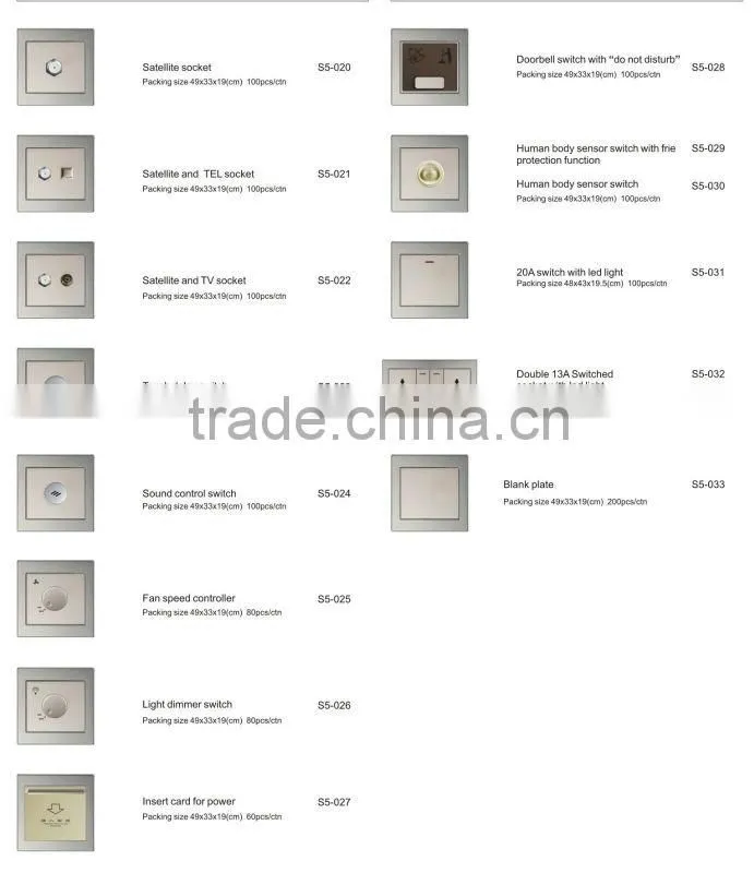 Modern new design reset light switch with led indicator/wall switch with led indicator light