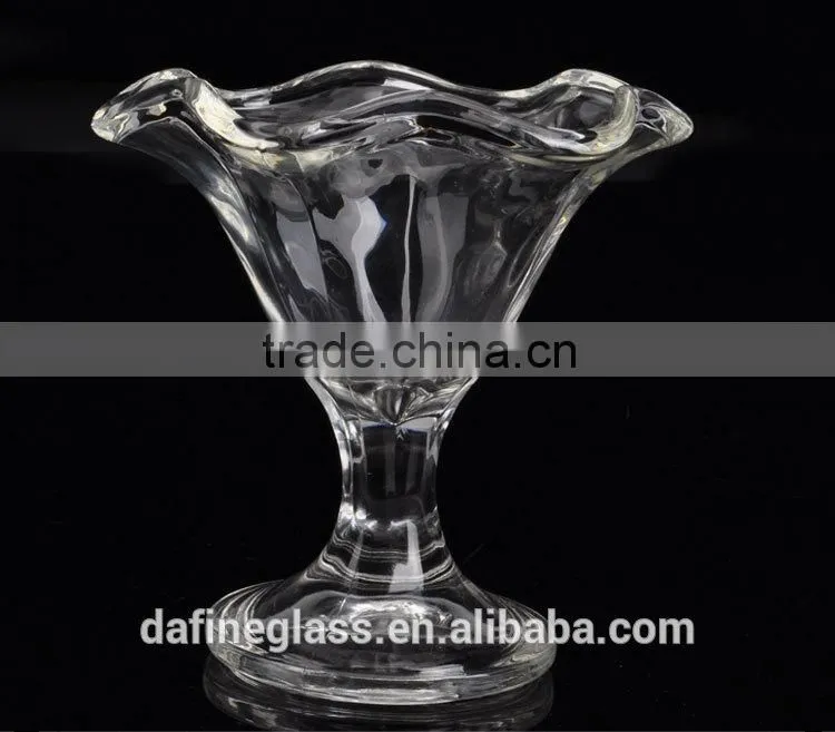 240ml Creative transparent flower shape glass ice cream cup dessert bowl