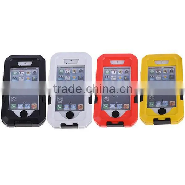 Yellow Motorcycle Bicycle Holder Shockproof Dirtproof Waterproof Case for iPhone 5 5S for Swimming Surfing Boating Diving