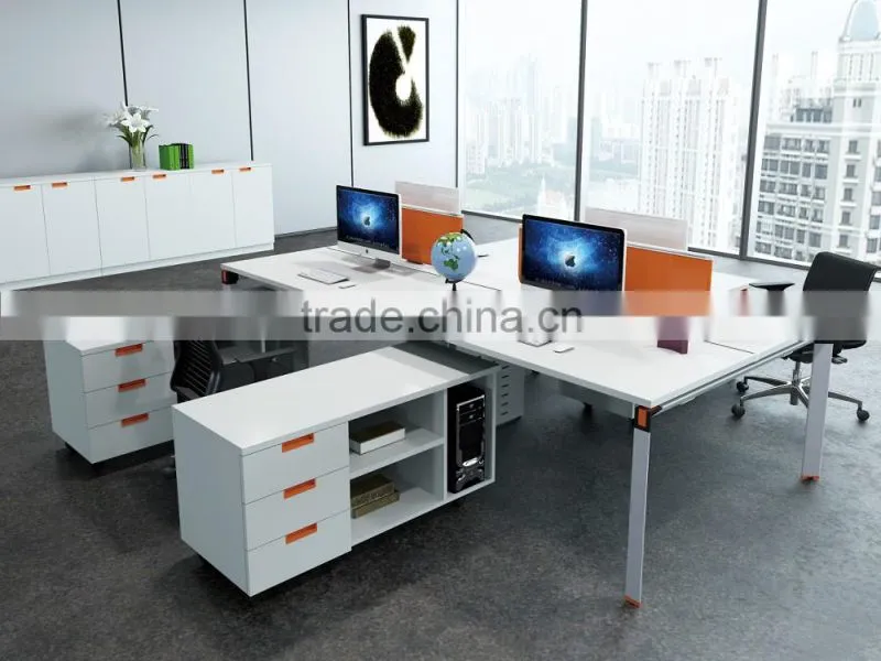 Classical duarable wood veneer office conference Table with metal base