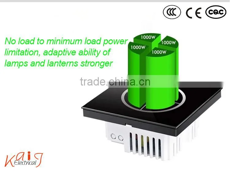 3 gang smart touch screen wall plate light switch 1000w
