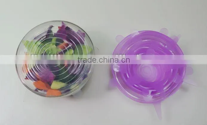 Cost-saving and Fresh Keeping 5pcs Silicone Lid in Assorted Color Universal Silicone Lid FDA and LFGB China