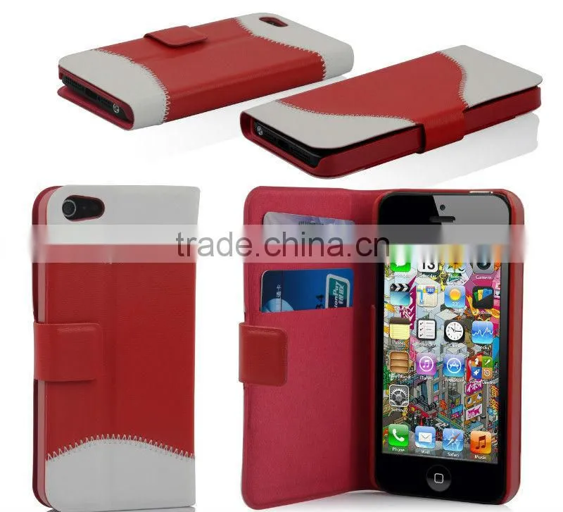 For i phone 5 case , Wallet leather case for iphone 5"