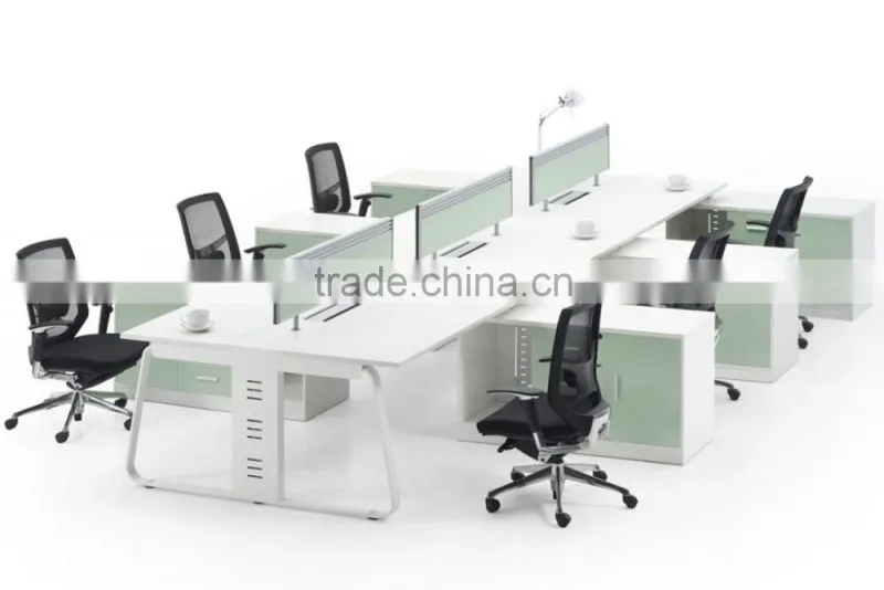 Aluminum frame design workstation 2 person wooden office cubicle (HX-PT630)