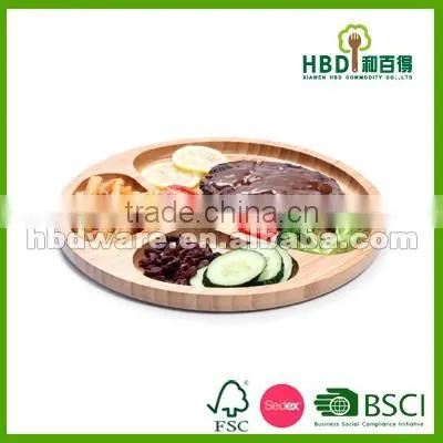 Round bamboo lazy susan rotatable
