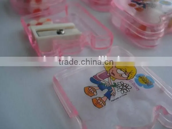 custom cartoon letter shaped pencil sharpener with pencil football eraser