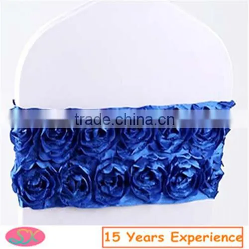 Polyester Rose Taping Embroidery Wedding Chair Sash