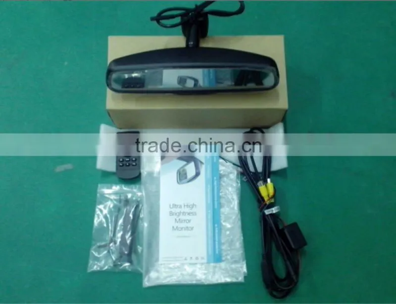 car rearview mirror with reverse camera rearview monitor and OEM parking sensor 4 replaceable detectors