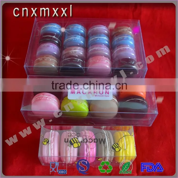 2-pack macaron clear plastic box