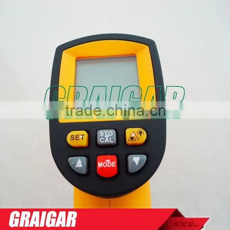 GM900 Non-Contact 12:1 LCD display IR Infrared Digital Temperature Gun Thermometer -50~900C (-58~1652F) 0.1~1.00 adjustable