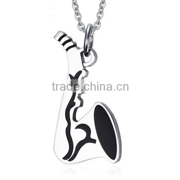 Men's Jewelry Saxophone Design Stainless Steel Necklace