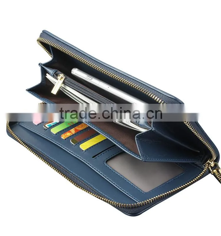 QIALINO New Long Wallet Luxury Ostrich Leather branded women wallet handbag