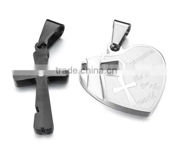 New design stainless steel custom half silver heart necklace
