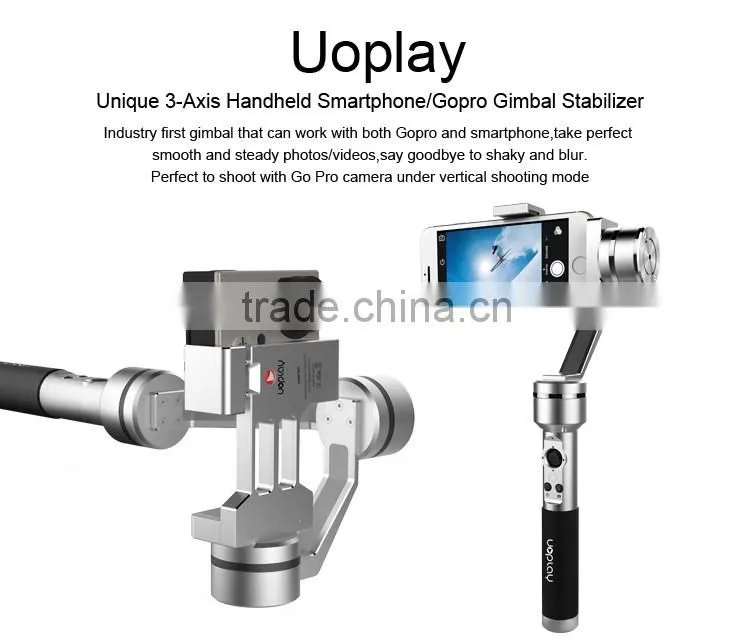 3-axis brushless handheld gimbal for lphone and go pro