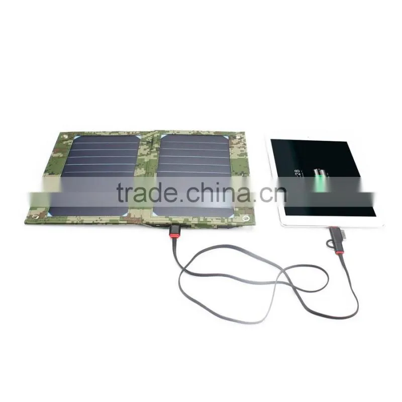 New premium 10W 5V built-in 6000mah polymer battery sun power solar panel outdoor charging for mobile phone