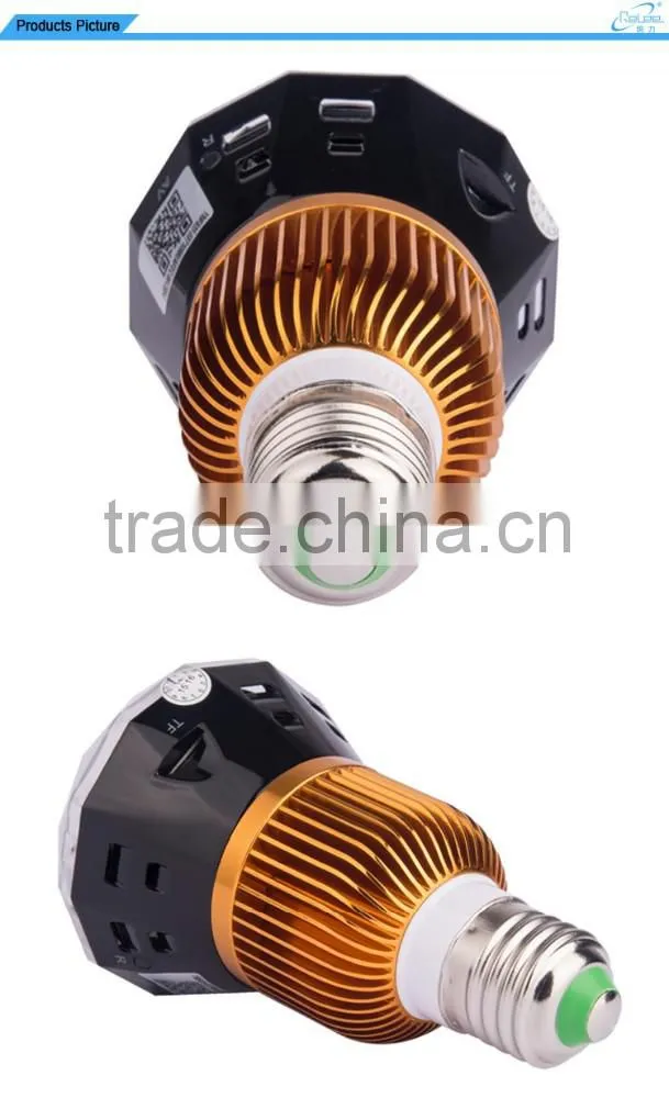High Quality HD Smartphone App Wifi Hidden Indoor Wireless Bulb Camera