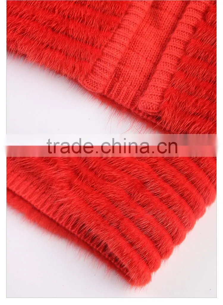 hot sale long fur coats knitted mink for women