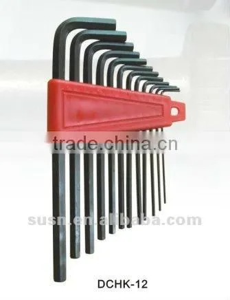 12 PCS SAE Size Black Plating Long Hex Key Wrench Set