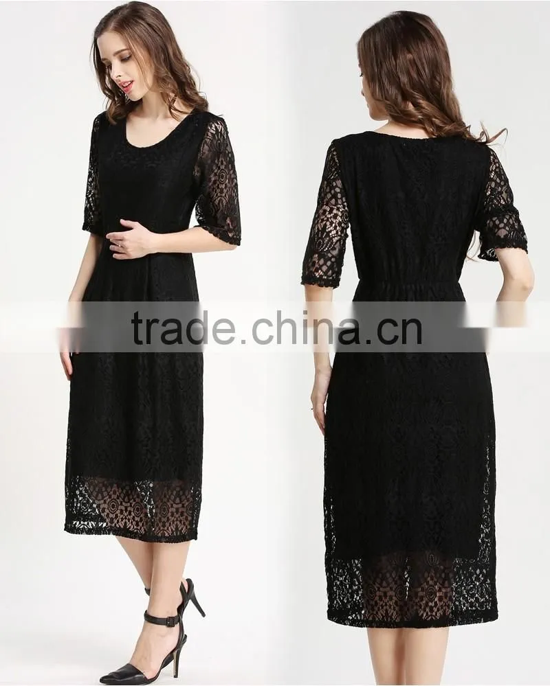 Elegant Lace breastfeeding party dress maternity clothes Fashionable