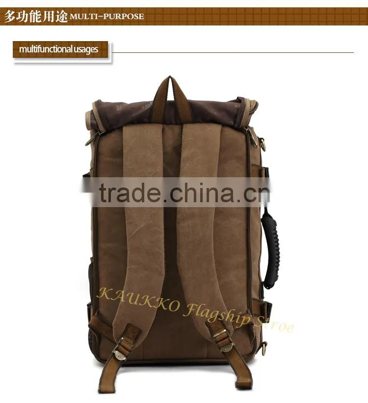 Outdoor Hiking backpack canvas vintage daypack for Travel