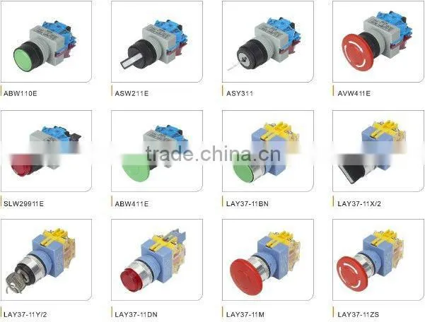 mushroom head push button electrical switch D7 market quality ABW411E